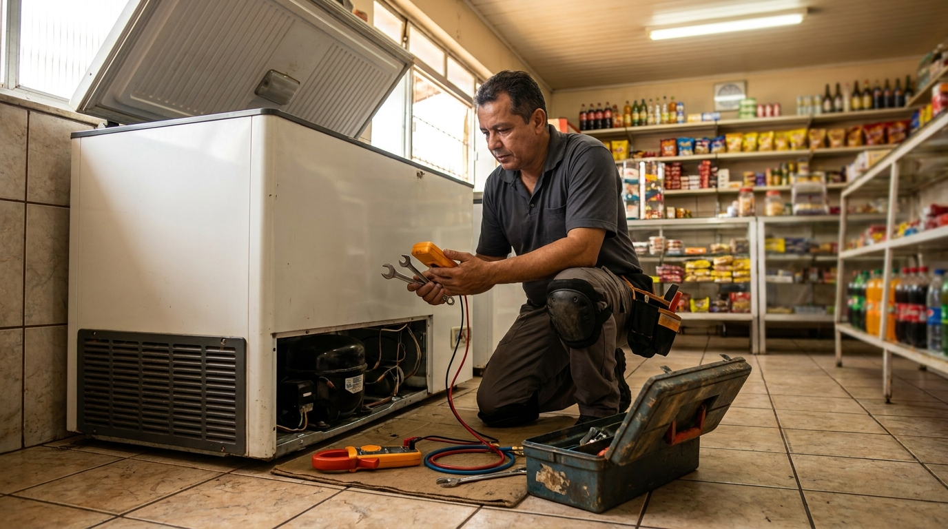 Técnico de conserto de freezer em residência em Guarapari‑ES